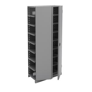 Interlok Shelving Unit - Starter, 9, 800 lbs., Steel, 36", 12", 18", 76", Boltless, Closed, Yes, Light Grey