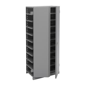 Interlok Shelving Unit - Starter, 11, 800 lbs., Steel, 36", 12", 18", 24", 76", Boltless, Closed, Yes, Light Grey