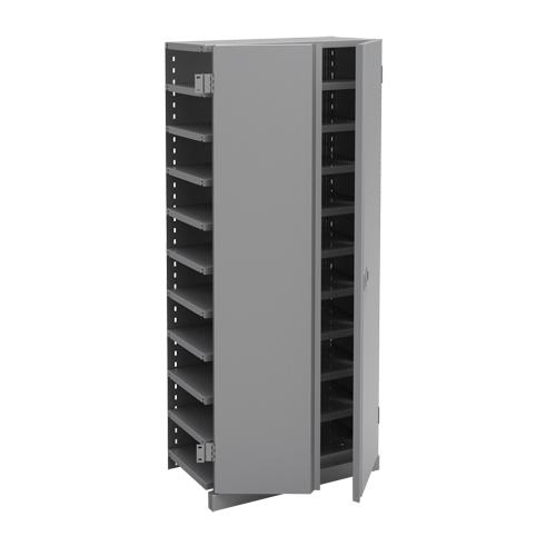 Interlok Shelving Unit - Starter, 11, 800 lbs., Steel, 36", 12", 18", 24", 76", Boltless, Closed, Yes, Light Grey