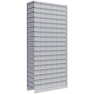 Interlok Shelving Unit - Add-On, 19, 800 lbs., Steel, 36", 12", 18", 76", Boltless, Closed, No, Light Grey, 108