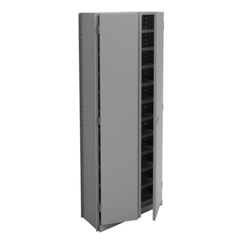 Interlok Shelving Unit - Starter, 12, 800 lbs., Steel, 36", 12", 18", 24", 88", Boltless, Closed, Yes, Light Grey