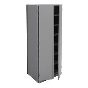 Interlok Shelving Unit - Starter, 8, 800 lbs., Steel, 36", 24", 88", Boltless, Closed, Yes, Light Grey