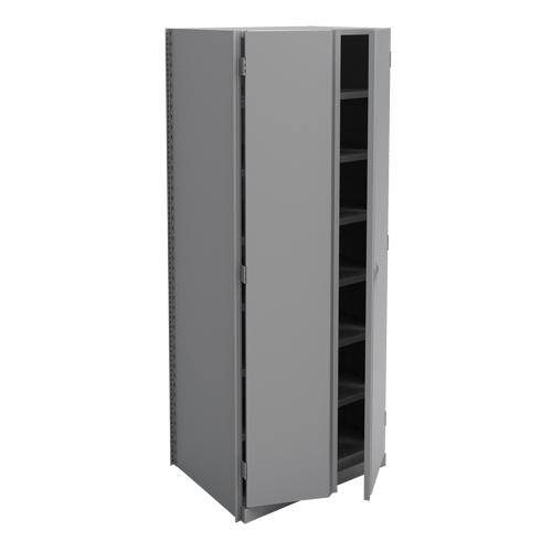 Interlok Shelving Unit - Starter, 8, 800 lbs., Steel, 36", 24", 88", Boltless, Closed, Yes, Light Grey