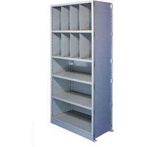 Interlok Shelving Unit - Add-On, 7, 550 lbs., Steel, 48", 12", 18", 88", Boltless, Closed, No, Light Grey, 6