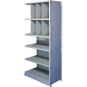 Interlok Shelving Unit - Add-On, 7, 800 lbs., Steel, 36", 12", 18", 88", Boltless, Closed, No, Light Grey, 6