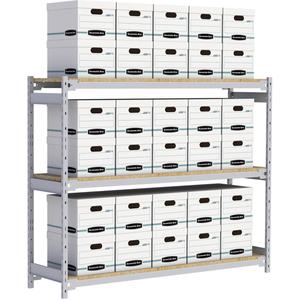 Wide Span Record Storage Shelving - Starter, 3, 800 lbs., 18", 32", 60", 72", Steel, Grey, 30