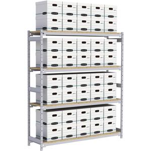 Wide Span Record Storage Shelving - Starter, 4, 800 lbs., 18", 32", 84", 72", Steel, Grey, 40