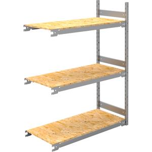 Wide Span Record Storage Shelving - Add-On, 3, 1340 lbs., 18", 32", 60", 42", Steel, Grey