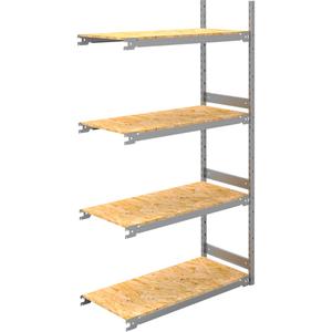 Wide Span Record Storage Shelving - Add-On, 4, 1340 lbs., 18", 32", 84", 42", Steel, Grey