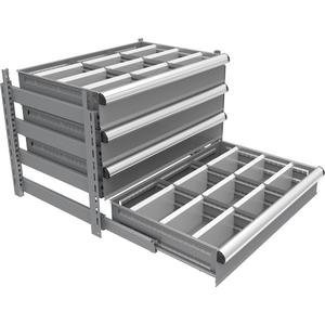 Interlok Integrated Modular Drawer System - 24", 36", 24", 4, 5, 6, 7, Steel, 48, 18, 450 lbs., Powder Coated, 5 Years Against Manufacturer's Defects