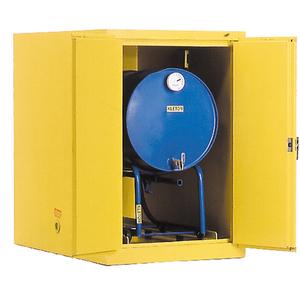 Drum Safety Cabinets - 50", 35", 50", 1, Yellow, 400 lbs., Steel, HORIZONTAL CABINETS, 1 1/2" Air