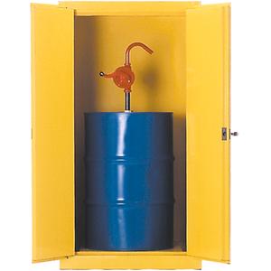 Drum Safety Cabinets - 63", 35", 35", 1, Yellow, 55 US gal., Steel, VERTICAL CABINETS, 1 1/2" Air, 1