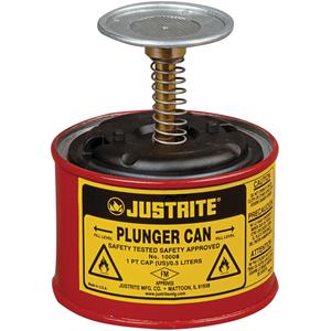 Plunger Cans - 1 pt., 1 qt., FM Approved, STEEL PLUNGER CAN, 4-7/8 x 5-1/4