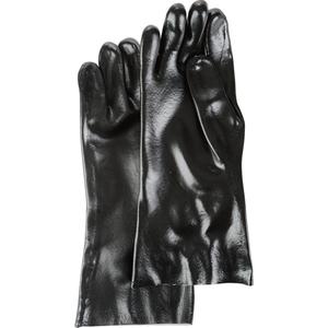 Black Knight® Gloves - 10/Large, 12", 53-mil, Gauntlet, PVC, Jersey, 72, Smooth, Black