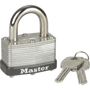 Economy Warded Padlock - Security Padlock, 1-3/4", 9/32", 13/16", 13/16", Laminated Steel, Steel, Silver, Keyed Different, 13/16", Medium