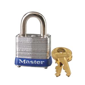 Pin Tumbler Padlock - Security Padlock, 1-9/16", 9/32", 3/4", 5/8", Laminated Steel, Steel, Silver, Keyed Alike