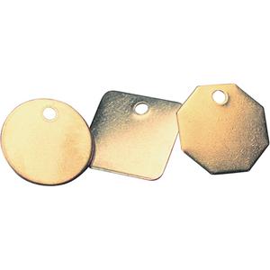 Blank Tags - Brass, Hole Only, Package, 3/16", Octagon