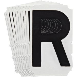 Quick-Align® Individual Gothic Number & Letter Labels - R, Black, 4"