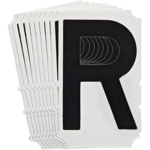 Quick-Align® Individual Gothic Number & Letter Labels - R, Black, 4"