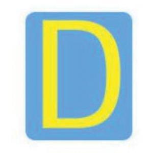 Quick-Align® Individual Gothic Number and Letter Labels - D, Yellow, 4"