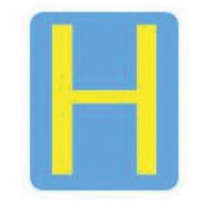 Quick-Align®Individual Gothic Number and Letter Labels - H, Yellow, 4"