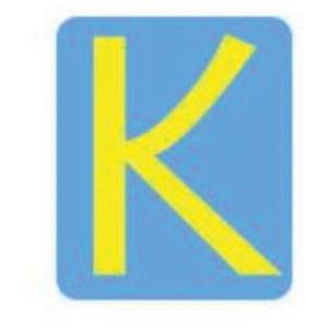 Quick-Align®Individual Gothic Number and Letter Labels - K, Yellow, 4"