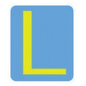 Quick-Align®Individual Gothic Number and Letter Labels - L, Yellow, 4"