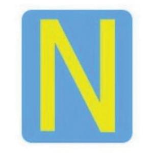 Quick-Align® Individual Gothic Number & Letter Labels - N, Yellow, 4"