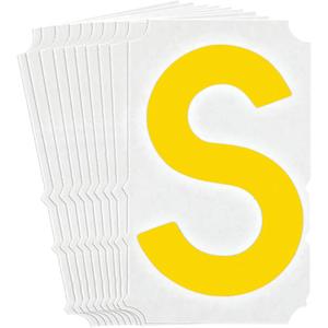 Quick-Align® Individual Gothic Number & Letter Labels - S, Yellow, 4"