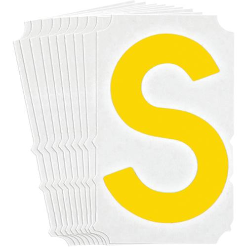 Quick-Align® Individual Gothic Number & Letter Labels - S, Yellow, 4"