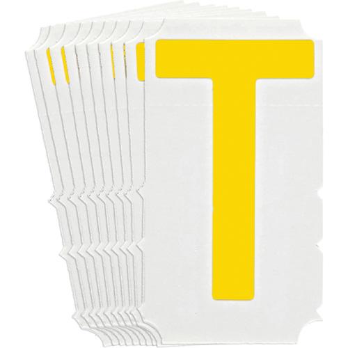 Quick-Align® Individual Gothic Number & Letter Labels - T, Yellow, 4"