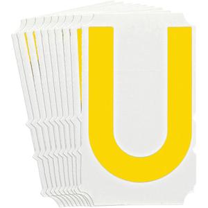 Quick-Align® Individual Gothic Number & Letter Labels - U, Yellow, 4"