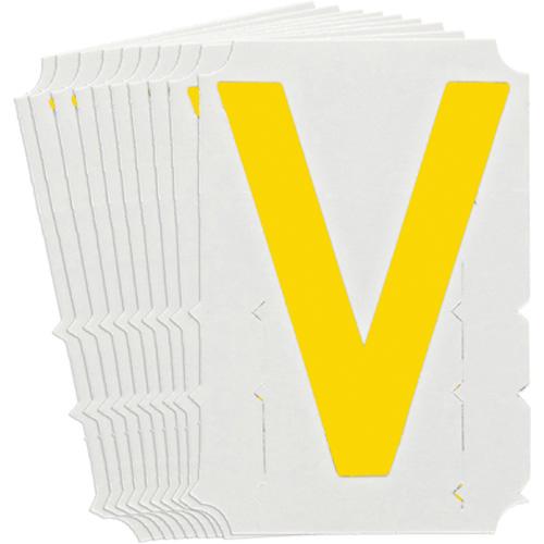 Quick-Align® Individual Gothic Number & Letter Labels - V, Yellow, 4"