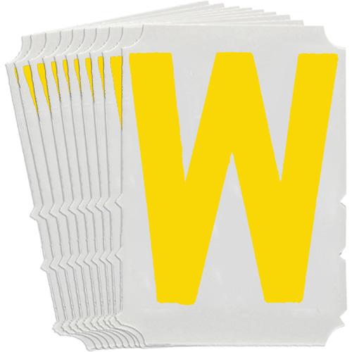 Quick-Align® Individual Gothic Number & Letter Labels - W, Yellow, 4"