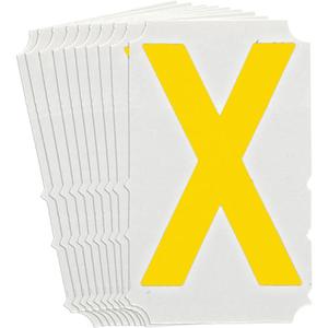 Quick-Align® Individual Gothic Number & Letter Labels - X, Yellow, 4"