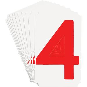 Quick-Align® Individual Gothic Number and Letter Labels - 4, Red, 4"