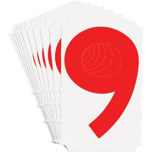 Quick-Align® Individual Gothic Number and Letter Labels - 9, Red, 4"