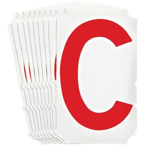 Quick-Align® Individual Gothic Number and Letter Labels - C, Red, 4"