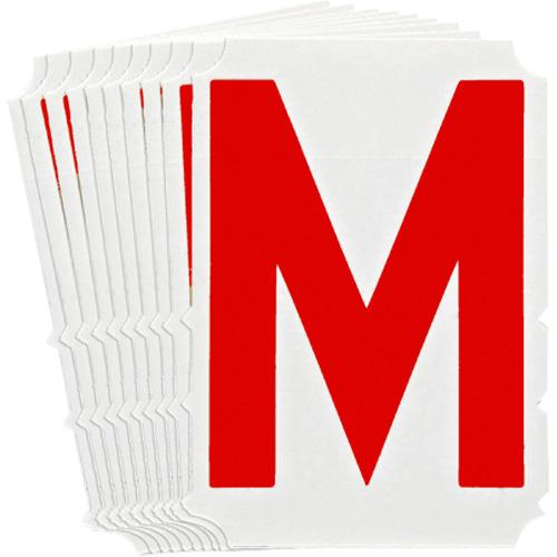 Quick-Align® Individual Gothic Number & Letter Labels - M, Red, 4"