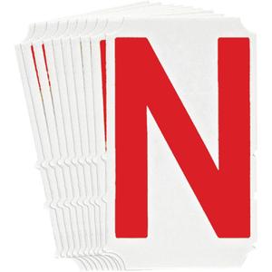 Quick-Align® Individual Gothic Number & Letter Labels - N, Red, 4"