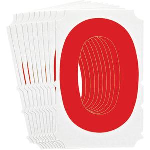 Quick-Align® Individual Gothic Number & Letter Labels - O, Red, 4"