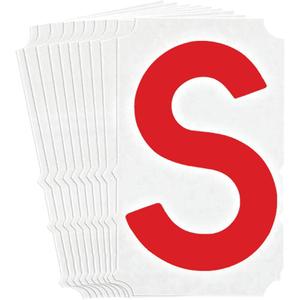Quick-Align® Individual Gothic Number & Letter Labels - S, Red, 4"