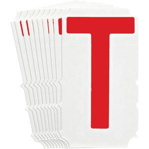 Quick-Align® Individual Gothic Number & Letter Labels - T, Red, 4"