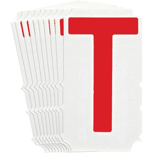 Quick-Align® Individual Gothic Number & Letter Labels - T, Red, 4"
