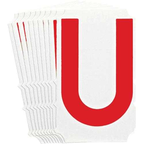 Quick-Align® Individual Gothic Number & Letter Labels - U, Red, 4"