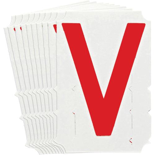 Quick-Align® Individual Gothic Number & Letter Labels - V, Red, 4"