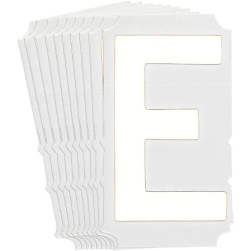 Quick-Align® Individual Gothic Number and Letter Labels - E, White, 4"