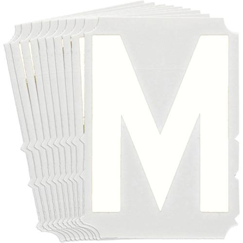 Quick-Align® Individual Gothic Number & Letter Labels - M, White, 4"