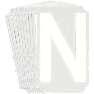 Quick-Align® Individual Gothic Number & Letter Labels - N, White, 4"