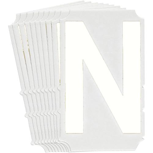 Quick-Align® Individual Gothic Number & Letter Labels - N, White, 4"